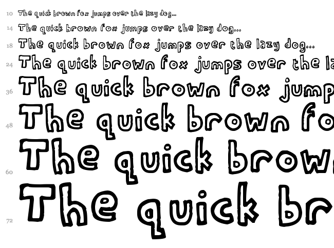 Running On Empty font waterfall